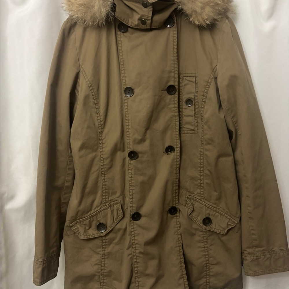 Women's Brown Fur-Trimmed Utility Jacket
